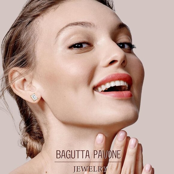 Elegant 18K Gold Plated S925 Sterling Silver Cubic Zirconia Stud Earrings for Wo - Picture 4 of 7